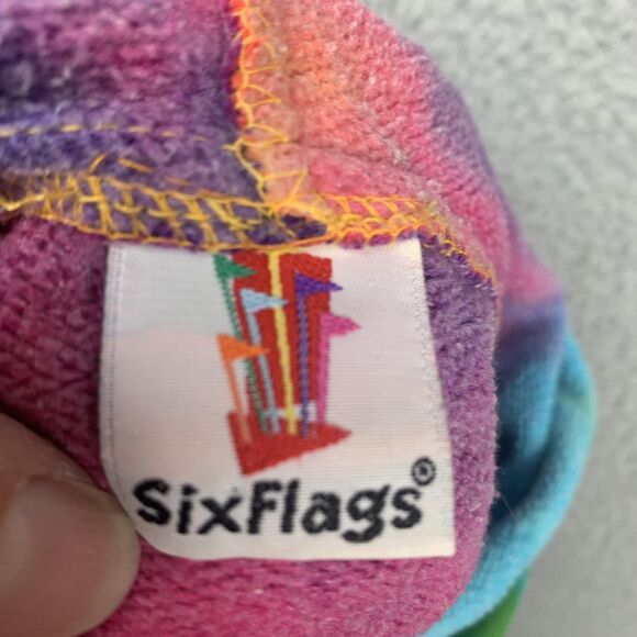 Six Flags Great America Hoodie Mens Medium Pullover Illinois Theme Park Rainbow - Picture 9 of 10